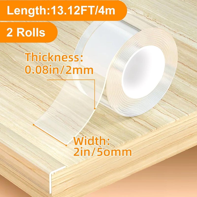 CHENYA Clear Soft Corner Protectors for Furniture Strip,2 in x 13.12 FT x 2 Rolls,Sharp Edge & Table Bumper,Window Edge,Wall Protector, Soft Corner Guards Safe for Proof,Table Corner Protectors in Family - Image 2